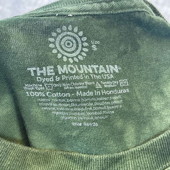 The Mountain Green Tie Dye Psychedelic Bear Graphic T-Shirt Small - Picture 3 of 6